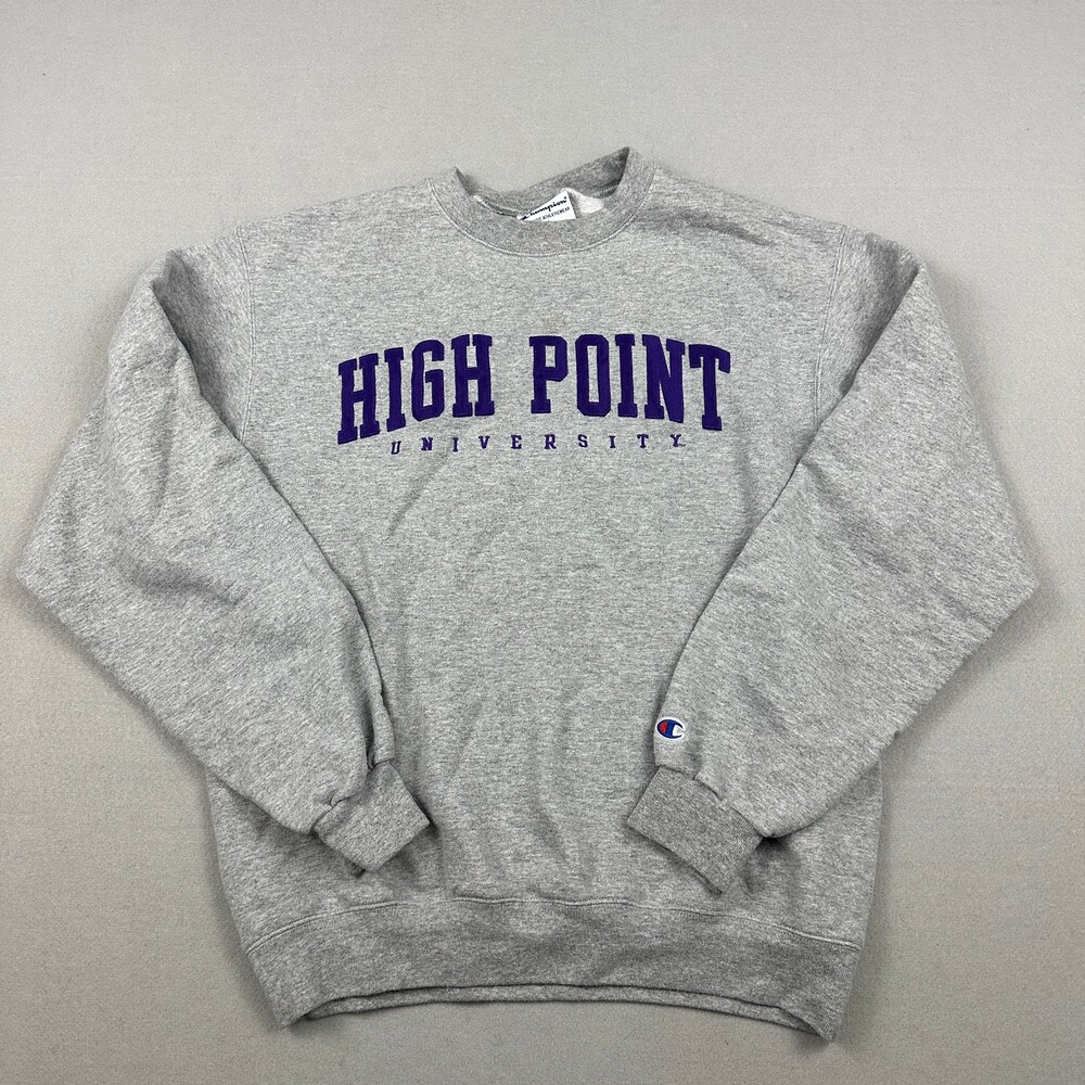 High Point University Panthers Sweatshirt Men Medium Gray Champion Crew NCAA M